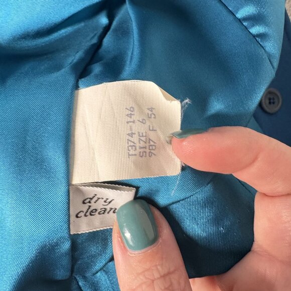 Vintage Pendleton Womens Blue Blazer Size 6 100% Virgin Wool Two-Button Tailored - Picture 8 of 9
